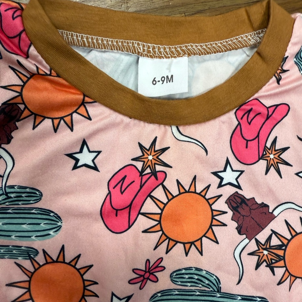 Pink Cactus & Sun Ringer Romper-NWT - Picture 3 of 3